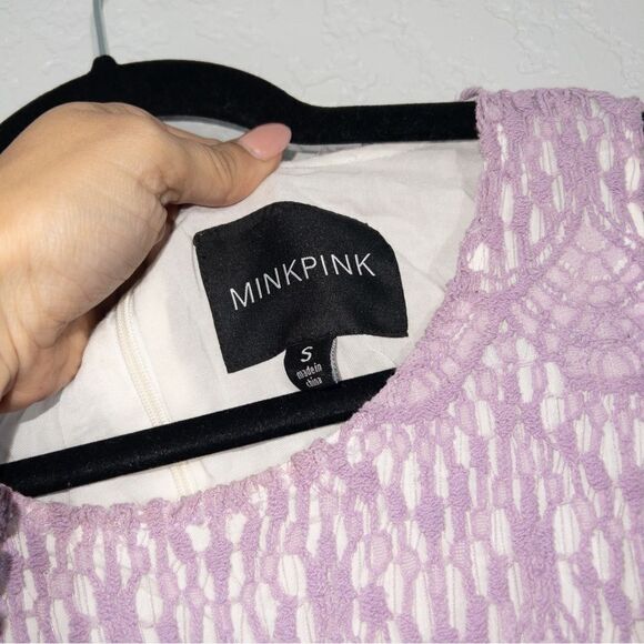 MinkPink Lavender Lace A-Line Dress Size Small - Picture 3 of 7